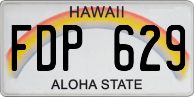 HI license plate FDP629