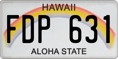 HI license plate FDP631