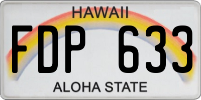 HI license plate FDP633