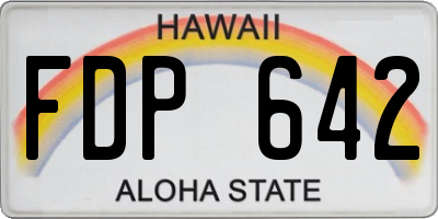 HI license plate FDP642