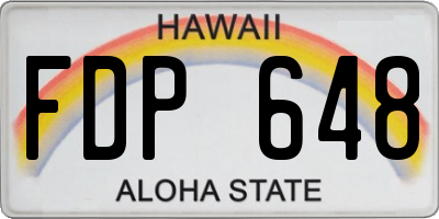 HI license plate FDP648
