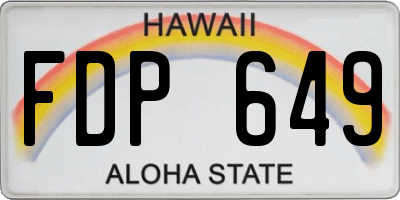 HI license plate FDP649
