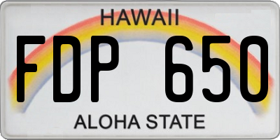 HI license plate FDP650