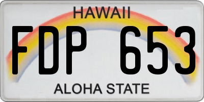 HI license plate FDP653