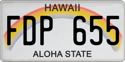 HI license plate FDP655