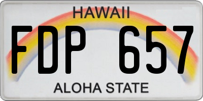 HI license plate FDP657
