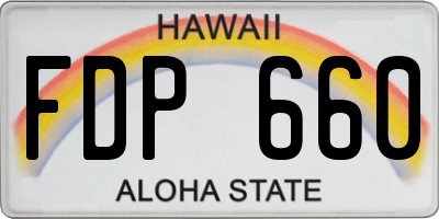 HI license plate FDP660