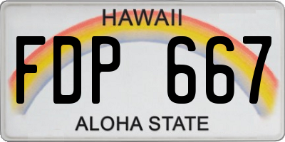 HI license plate FDP667