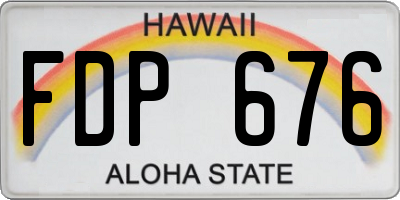 HI license plate FDP676