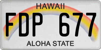 HI license plate FDP677