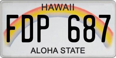 HI license plate FDP687