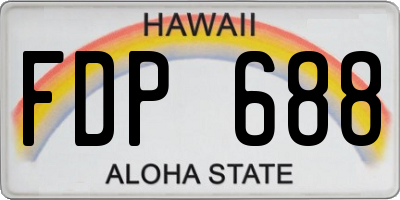 HI license plate FDP688