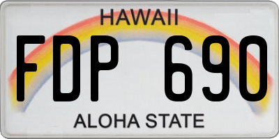 HI license plate FDP690