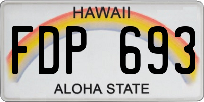HI license plate FDP693