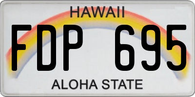 HI license plate FDP695