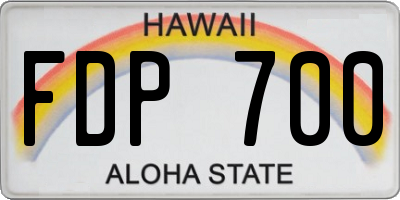 HI license plate FDP700