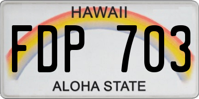 HI license plate FDP703