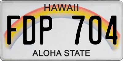 HI license plate FDP704