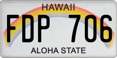 HI license plate FDP706
