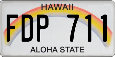 HI license plate FDP711