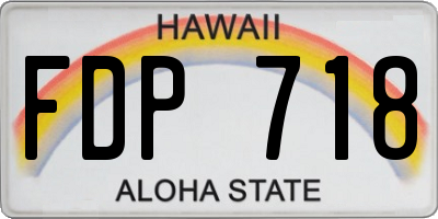 HI license plate FDP718