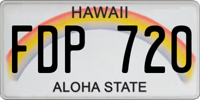 HI license plate FDP720