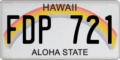 HI license plate FDP721