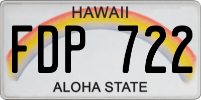 HI license plate FDP722
