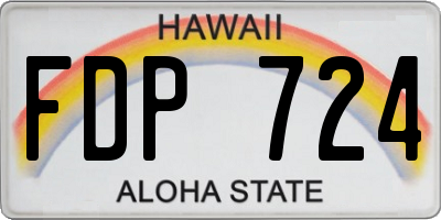 HI license plate FDP724