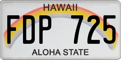 HI license plate FDP725
