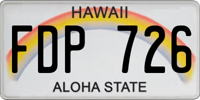 HI license plate FDP726