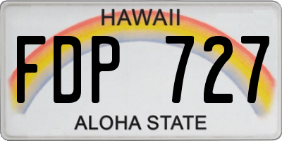 HI license plate FDP727