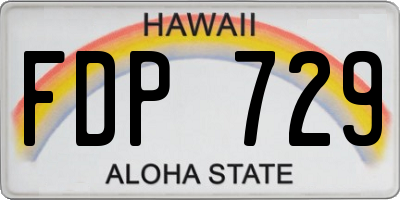 HI license plate FDP729