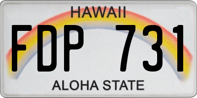 HI license plate FDP731