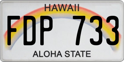 HI license plate FDP733