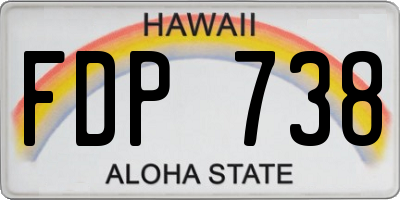 HI license plate FDP738