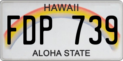 HI license plate FDP739