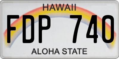 HI license plate FDP740