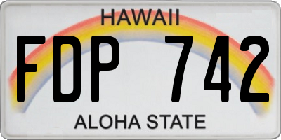 HI license plate FDP742