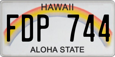 HI license plate FDP744