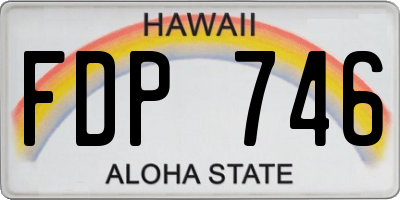 HI license plate FDP746