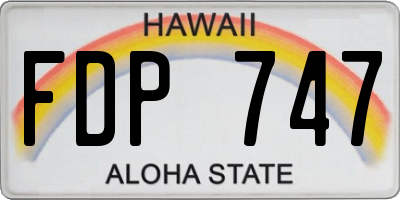 HI license plate FDP747