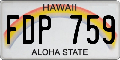 HI license plate FDP759