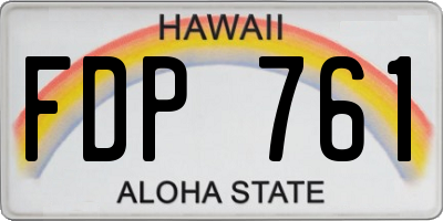 HI license plate FDP761