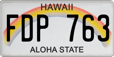 HI license plate FDP763