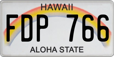 HI license plate FDP766
