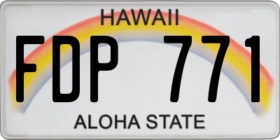 HI license plate FDP771