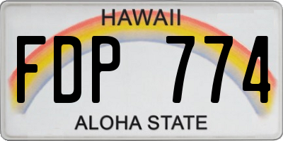 HI license plate FDP774