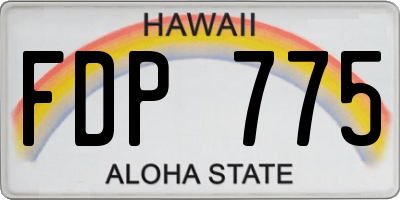 HI license plate FDP775