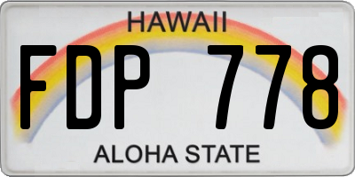 HI license plate FDP778